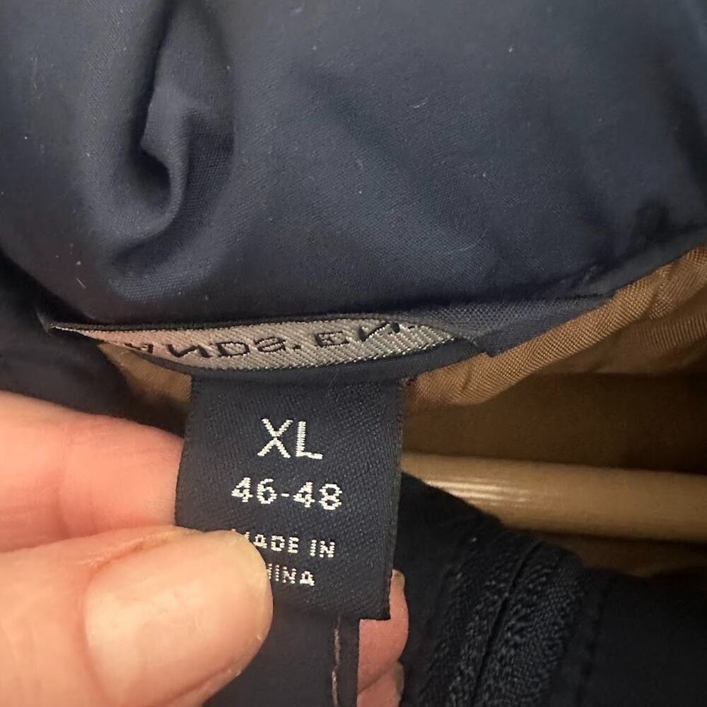 Lands End Mens XL Navy Blue Puffer Jacket Coat Full Zip Lightweight Insulated - Picture 6 of 11